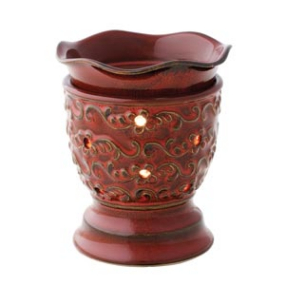 Scentsy Wax Warmer Roma Burgundy Brown Swirl 2009‎ Retired Large Tested With Wax